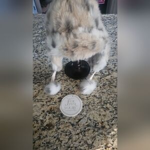 Pottery Barn Teen Faux Fur Hat NWT with Pom Poms